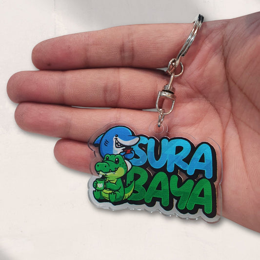 IndoGift Keychain Gantungan Kunci Akrilik Tipe 38 Kota Surabaya - IndoGift