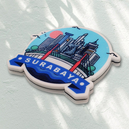 IndoGift Sticker Magnet Tipe 16 Desain Ikonik Kota Surabaya