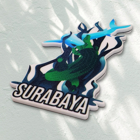 IndoGift Sticker Magnet Tipe 10 Desain Ikonik Kota Surabaya